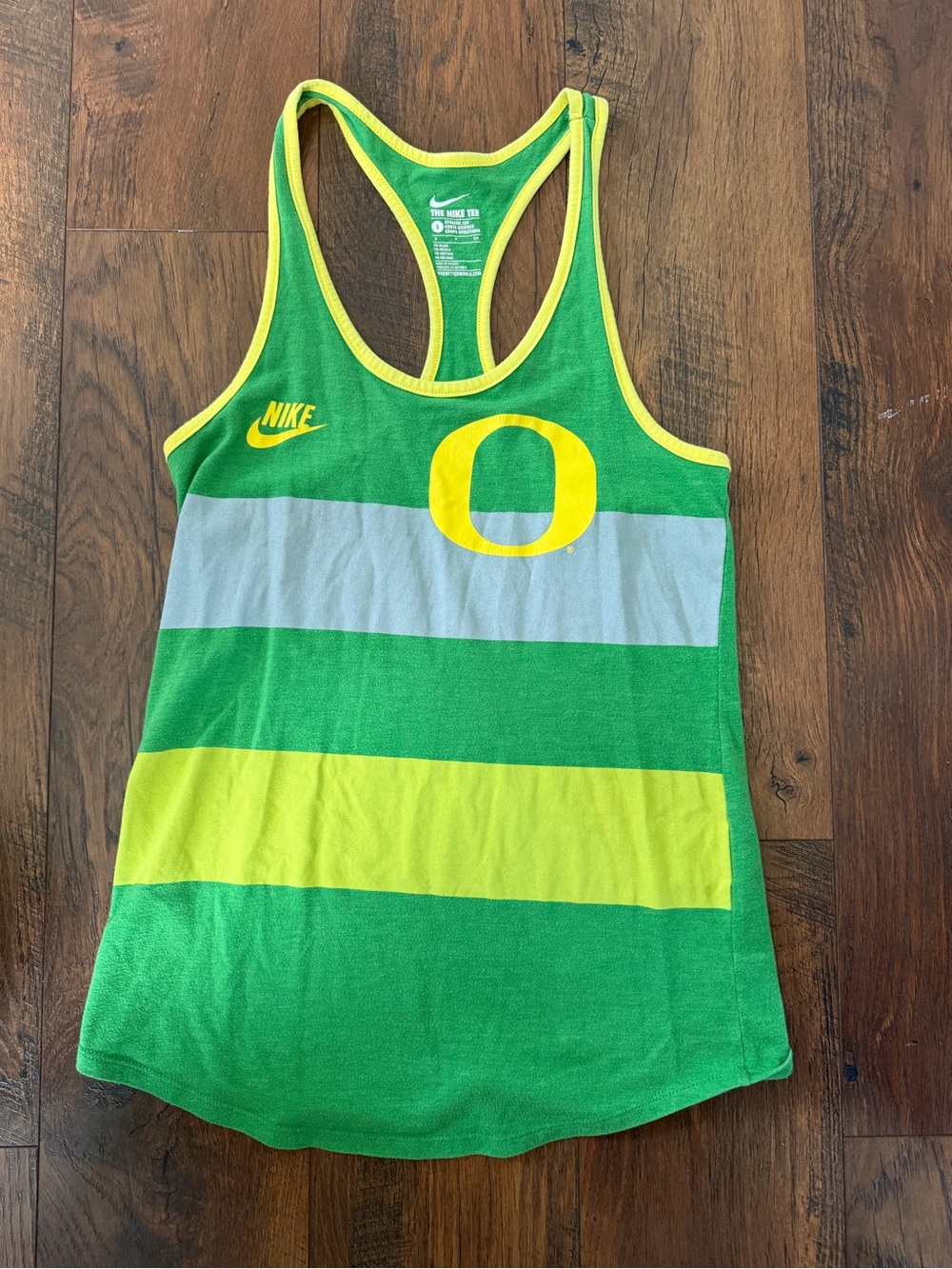 Nike Green and Yellow Oregon 'O' Racerback Tank